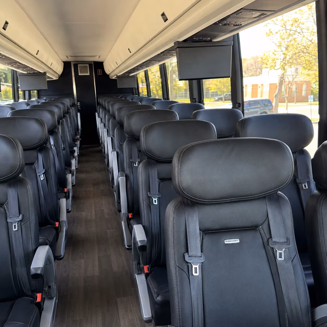 franklin 45 passenger charter bus inside