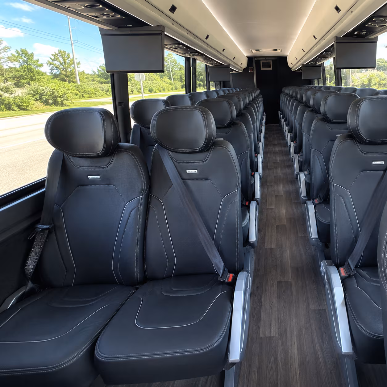franklin 47 passenger charter bus inside